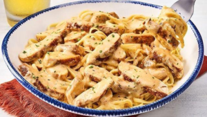 Cajun Chicken Linguini Alfredo pasta dish